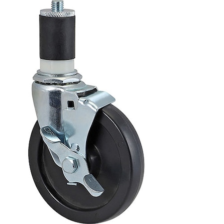 Component Hardware Caster, Stem(5"Od, W/Brake Black C13-1351